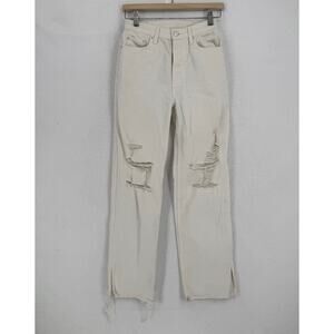 Ksubi Womens White Distressed Brooklyn Jean Blanc Sliced Jeans Sz 24